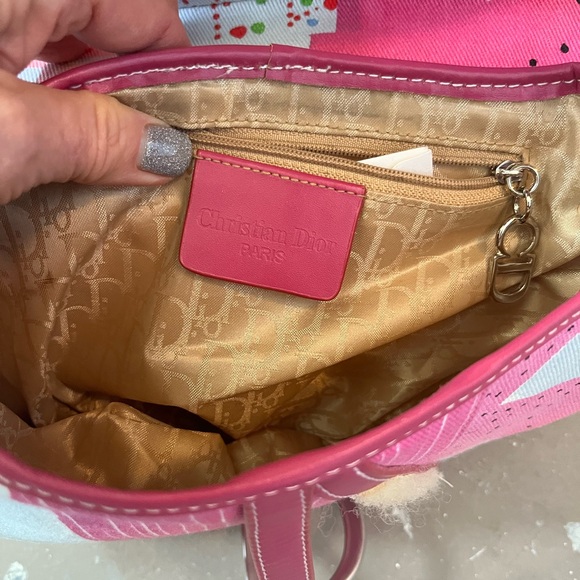 Dior Pink Graffiti Saddle Bag - Picture 3 of 7